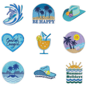 Wholesale Wave Beach Embroidery Surfing Girl Embroidery DIY Patches