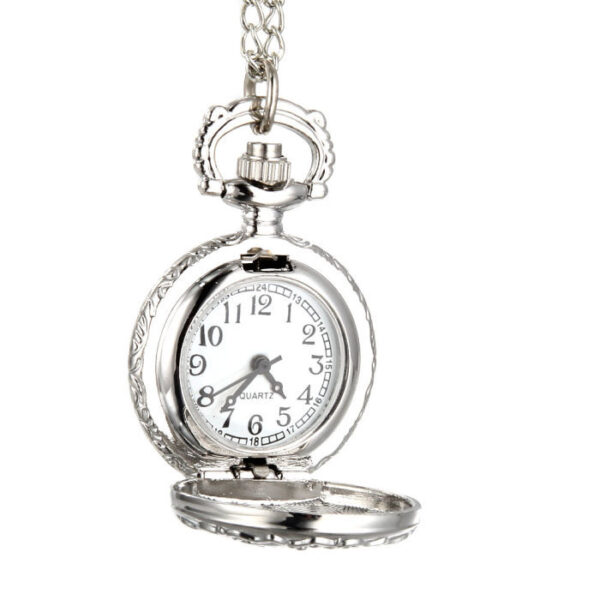 Wholesale Vintage quartz alloy butterfly chain clock pocket watch