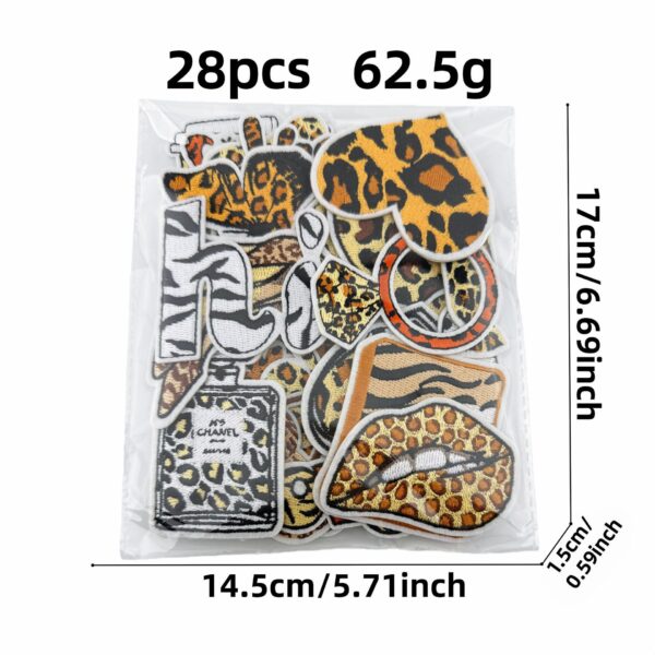 Wholesale Valentine's Day series embroidered patch with leopard and cow print patterns, embroidered patches, clothing accessories, ironing patches