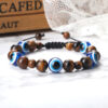 Wholesale Jewelry Accessories 10mm Volcanic Rock Bracelet Turkey Devil's Eye Beaded Hand Rope Adjustable