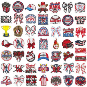 Wholesale Baseball Series Logo Embroider Cloth Stickers for Clothes, Shoes and Hats, Badge Patches, Team Logos, 50 Styles, with Adhesive Backing and Ironing