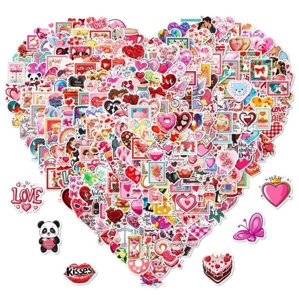 Wholesale 300pcs Pink Valentine's Day Graffiti Stickers
