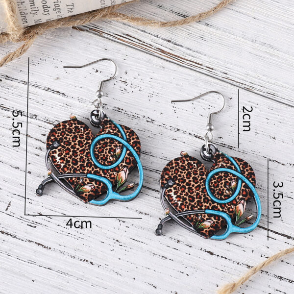 Wholesale Heart Pendant Earrings Wooden Double-Sided Earrings Gift