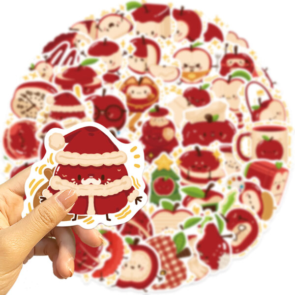 Wholesale 50ps Cartoon Apple Paradise Red Stickers