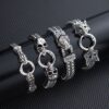 Wholesale Europe and the United States cross-border hot men's bracelet vintage punk stainless steel snake head beast skull bracelet does not fade