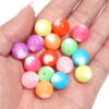 Wholesale Jelly colored heart-shaped round acrylic beads