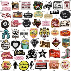 Colorful english landscape cloth stickers set of 50 pieces