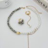 Wholesale Pearl beaded patchwork acrylic bead necklace