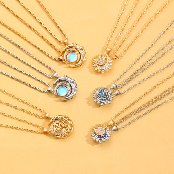 Wholesale Magnetic Sun Moon Lovers Necklace