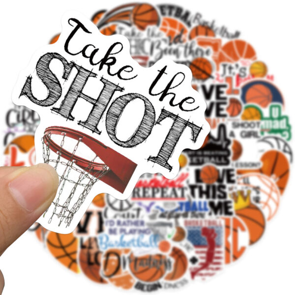 Wholesale 50pcs Basketball Alphabet Series Waterproof Vinyl Stickers