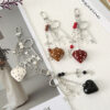 Wholesale Cute Key Pearl Bow Colorful Love Keychain