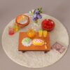 Wholesale Miniature simulation wooden brown round table Doll Accessories