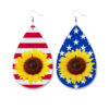 Wholesale Star Stripe Flag Sunflower Independence Day Earrings