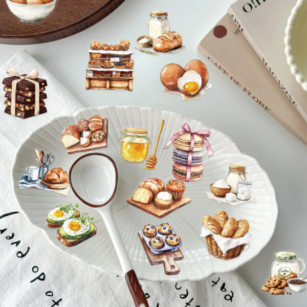 Wholesale 50pcs Transparent Bread Kitchen Baking Waterproof Vinyl Stickers