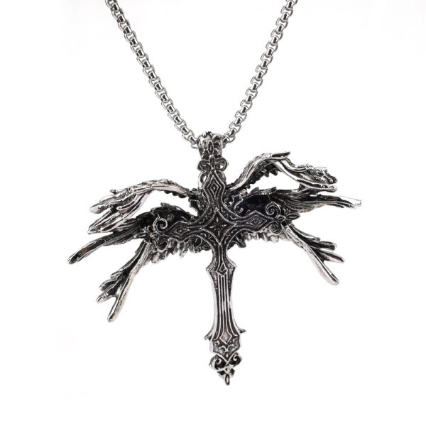 Wholesale Creative Retro Six-Winged Angel Wings Pendant Necklace