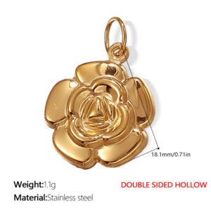 Pj268g double-sided hollow gold pendant