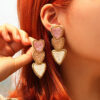 Wholesale Valentine's Day Earrings Heart-to-Heart Hand-Woven Rice Bead Earrings