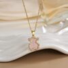Wholesale Acrylic Cute Bear Titanium Steel Necklace