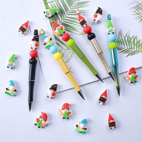 Wholesale 20pcs Cartoon Dwarf ABC Teacher Bead Pen Silicone Beads