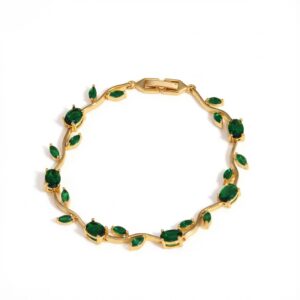 All green bracelet with gold