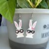 Wholesale Easter cartoon rabbit acrylic asymmetrical earrings