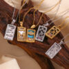 Wholesale Gold and silver Tarot card necklace