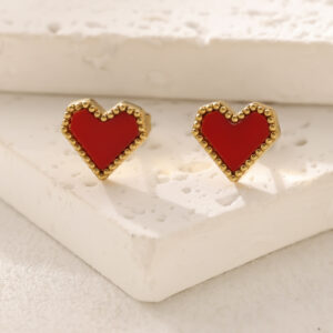 1129 wine red earrings / 18K