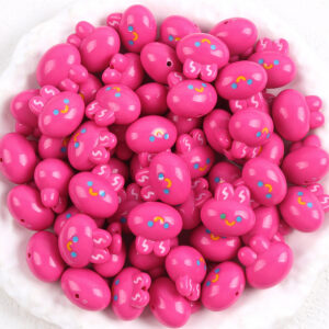 13 # 5 dark pink rabbits / Sold by pack 5 pieces/pack