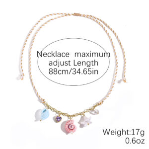 N2506-12 pink conch necklace