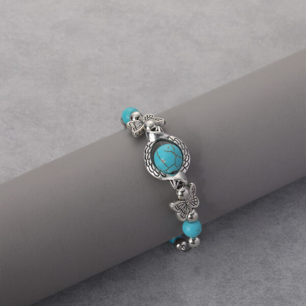 Wholesale Distressed Retro Turquoise Butterfly Bracelet