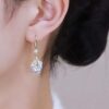 Wholesale Chinese Valentine's Day Popular Mid-Century Style Earrings, Light Luxury and Versatile Zircon Earrings, Niche Design Seaside Vacation Earrings
