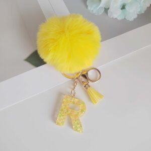 Yellow letteR fuR ball pendant/R / One piece is also wholesale price