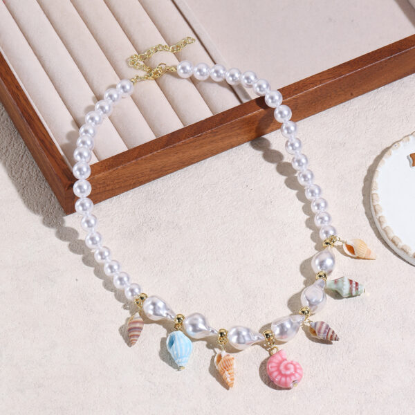 Wholesale Ocean-themed seashell pearl conch bohemian necklace