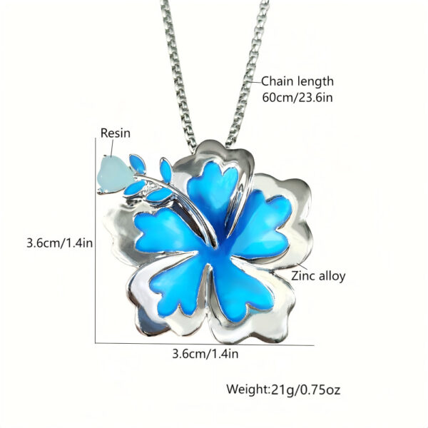 Wholesale Luminous Flower Silver Petal Necklace