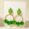 Wholesale Colorful Raia Woven Floral Earrings