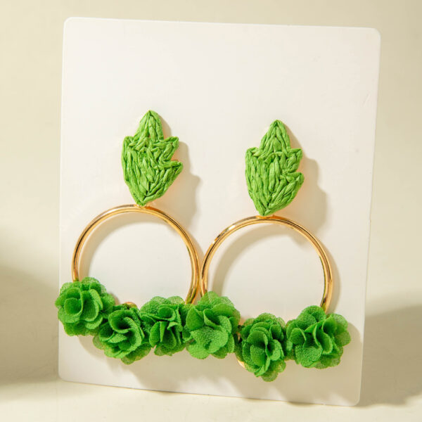 Wholesale Colorful Raia Woven Floral Earrings