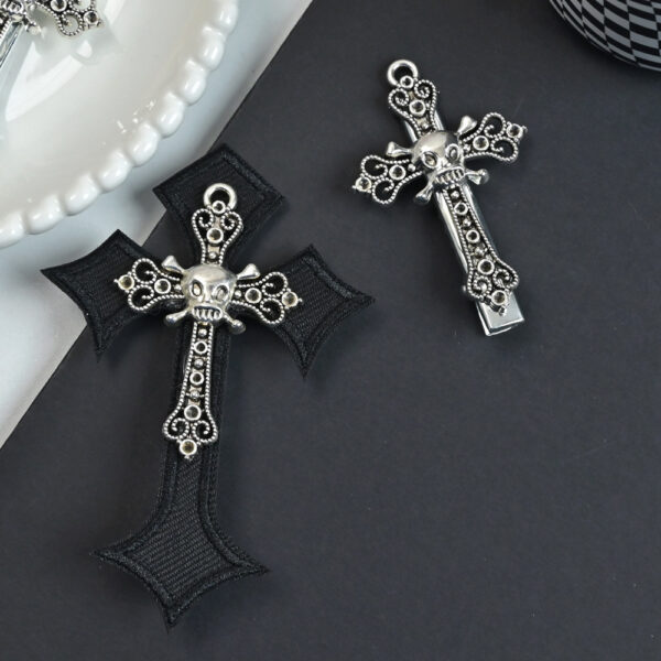 Wholesale Y2K Hairpin Skull Alloy Cross Hairpin Sweet Cool Side Clip Lolita Accessories