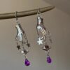 Wholesale Purple Magic Hand Pentagram Pendant Earrings