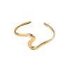 Wholesale European and American cross-border wholesale geometric wave open bracelet alloy smooth surface unique style niche irregular fashion armband