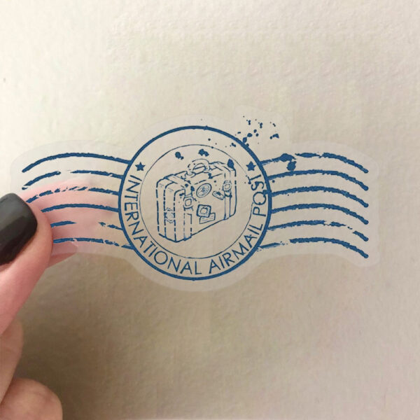 Wholesale 60pcs transparent vintage postmark stickers Waterproof Vinyl Stickers