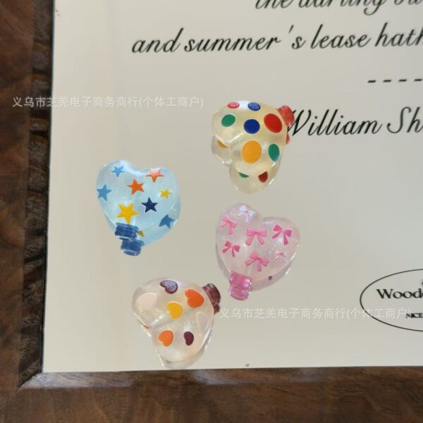 Wholesale 10pcs Colorful Star Bow Balloon Acrylic Beads