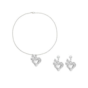 O1CN01pvLxmR2II3T0lzYfL_2473019262-0-cib Wholesale Full Diamond Crystal Heart Set Two-Piece Necklace Earrings