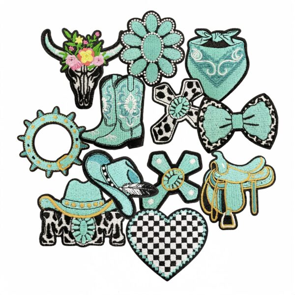 Wholesale Turquoise denim patch