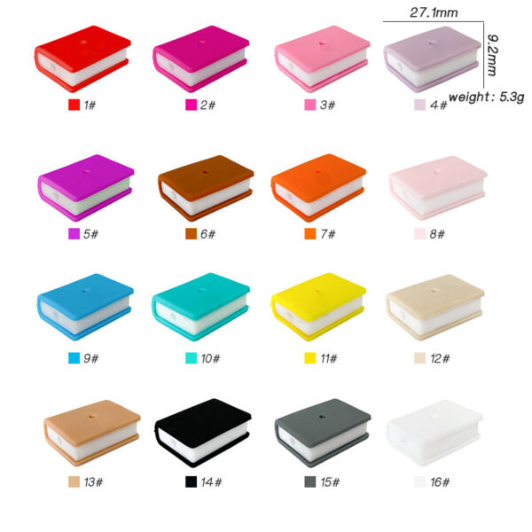 O1CN01pw9Urz1ejSIQhAfgg_2219683907-0-cib Wholesale 10PCS Stacked Book Shape Rectangle Cartoon Silicone Beads