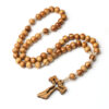 Wholesale Hollow Cross Rosary Pine Wood Bracelet Pendant