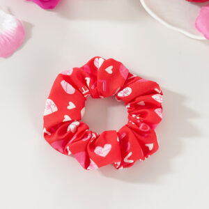 Red heart letter scrunchie - small size 8cm