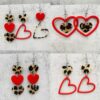Wholesale Valentine's Day Leopard Pattern Love Earrings