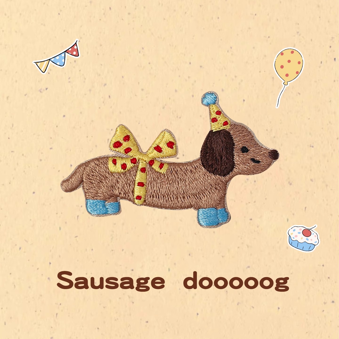 Wholesale Cartoon Cute Happy Dog Embroidery Sticker Self-Paste DIY Patches