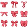 Wholesale Red diverse bow embroidery DIY Patches