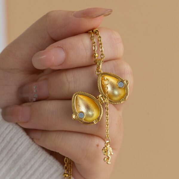 Wholesale Easter eggs can open angel necklaces